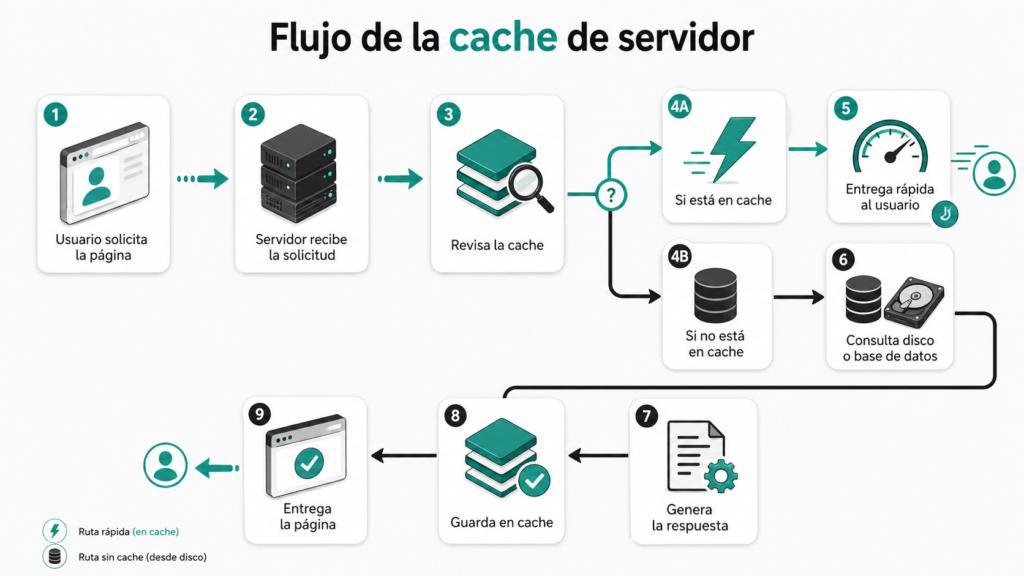 ¿qué es Cache de servidor y cómo acelera tu web? 2 Flujo De Funcionamiento De La Cache De Servidor Paso A Paso.